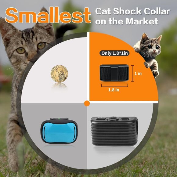 Meow Training Collar Small Cats 5-15Lbs 3 Modes Training  Beep Vibration Shock - Picture 2 of 9